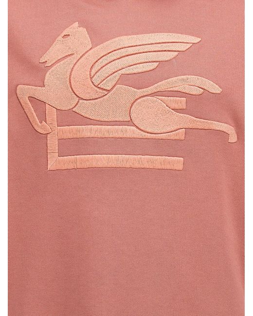 Etro Pink Embroidered Logo Hoodie Sweatshirt for men