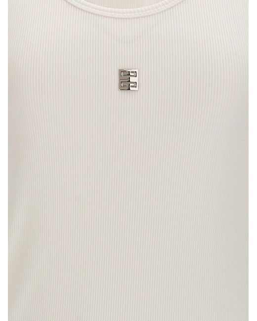 Logo Plaque Top Top Bianco di Givenchy in White