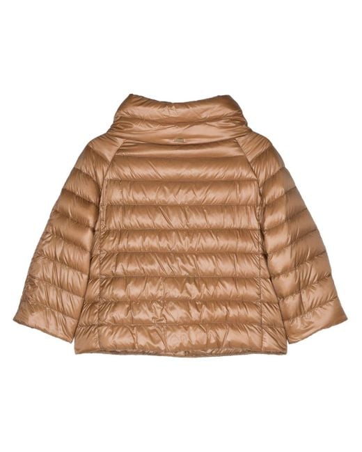 Herno Brown Funnel-Neck Puffer Jacket