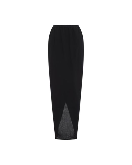 Rick Owens Black Soft Pillar Long Skirt