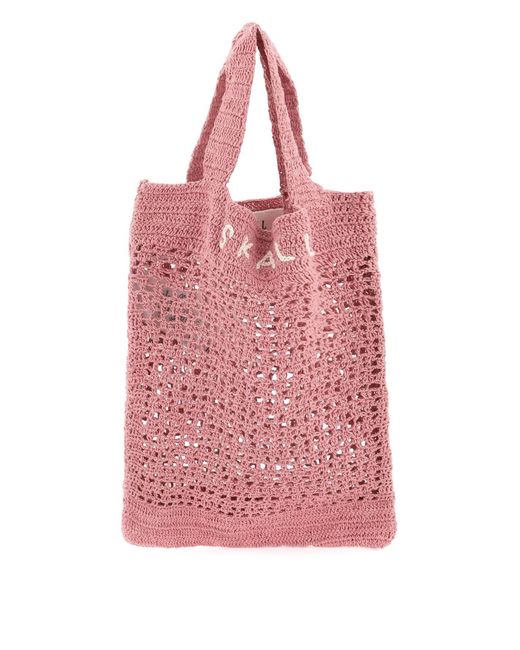 Borsa A Mano Evalu In Crochet di Skall Studio in Pink