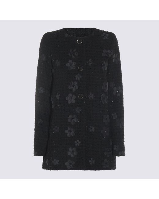 Coats Boucle' Fiori Nero-Donna di Twinset in Black