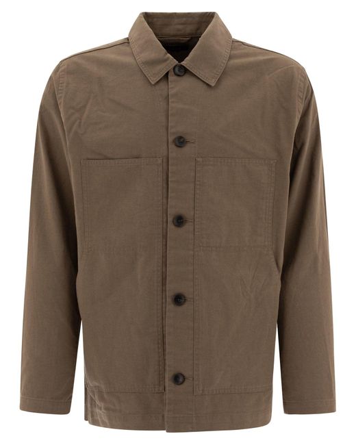 Vince Green Cotton And Linen Utility Jacket for men
