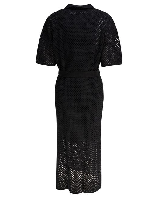 Brunello Cucinelli Black Openwork Dress