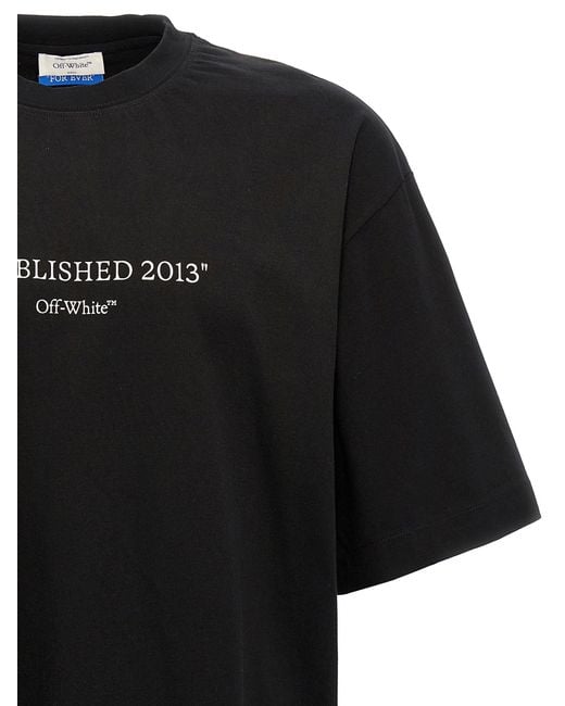Est 2013 T Shirt Nero di Off-White c/o Virgil Abloh in Black da Uomo