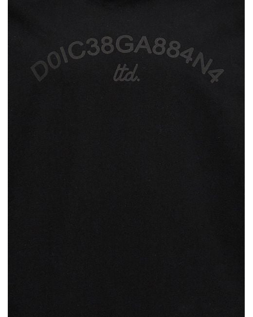 Dolce & Gabbana Black Logo Print Hoodie for men