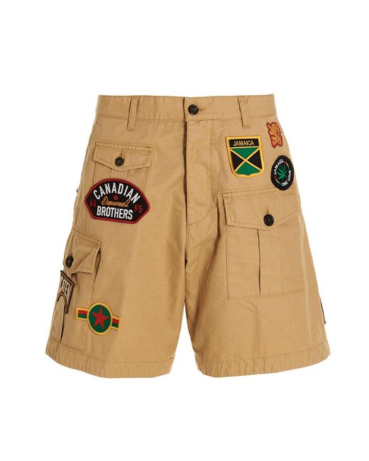 DSquared² Natural Boxer Cargo Bermuda Shorts for men