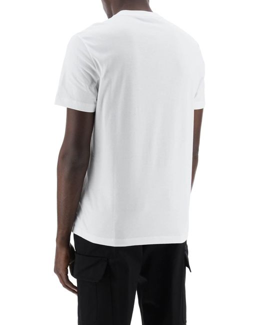 Versace White T Shirt Con Logo Ricamato for men