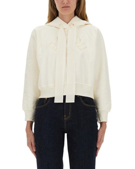 Patou White Logo Hoodie