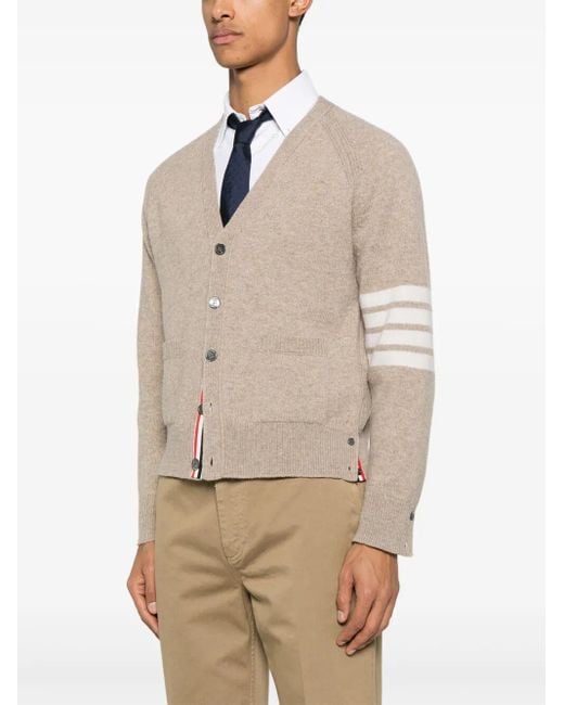 Thom Browne Natural V Neck Cardigan for men