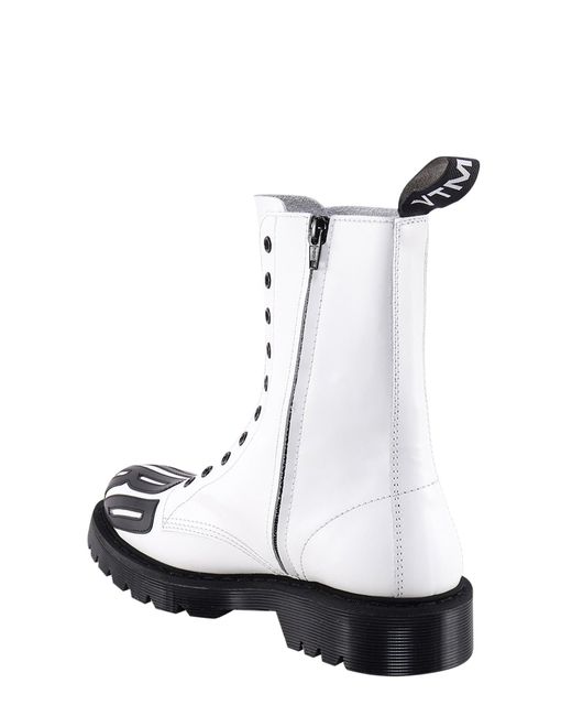 VTMNTS White Leather Boots With Stitched Profiles for men
