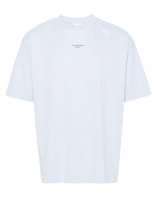 Le t-shirt slogan di Drole de Monsieur in White da Uomo