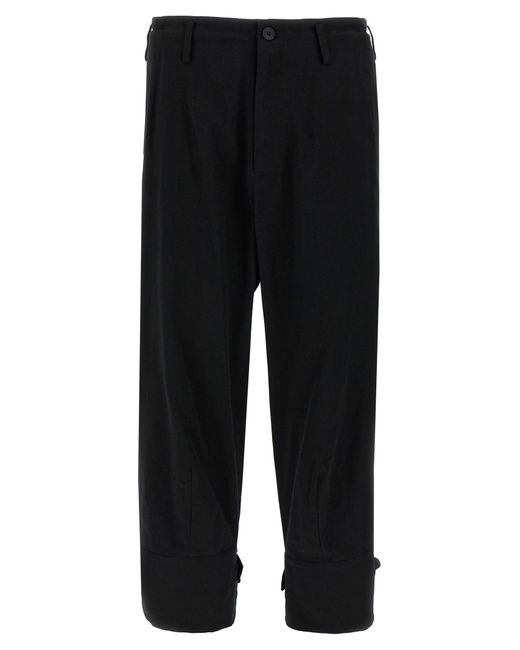 Yohji Yamamoto Black Unique Print Cotton Trousers for men