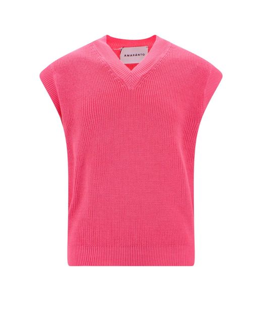 Amaranto Pink Cotton Vest for men