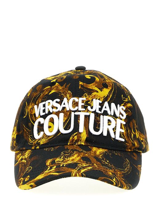 Logo Embroidery Cap Cappelli Multicolor di Versace in Black da Uomo