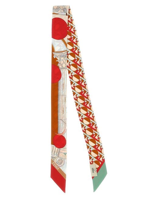 Fendi Red Wrappy Scarves And Foulards