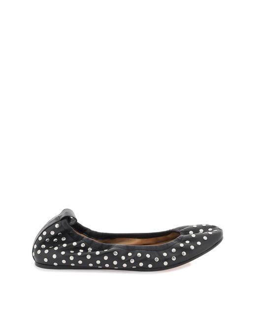 Isabel Marant White Leather Studded Ballet Flats By Bel