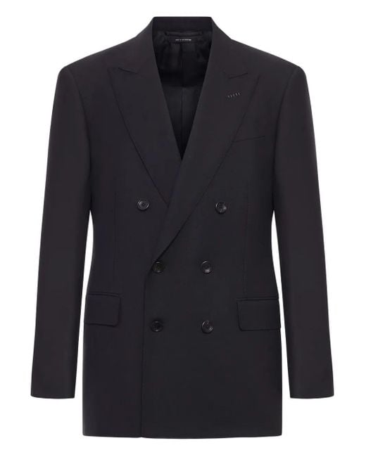 Tom Ford Blue Double-Breasted Jacket for men