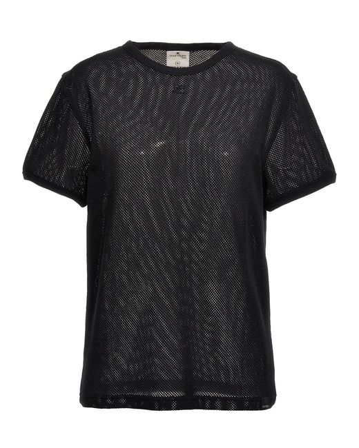 Courreges Black Mesh T-Shirt for men