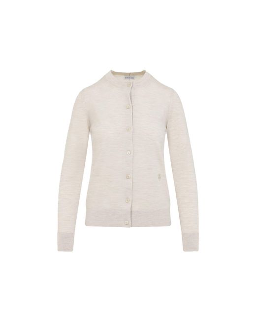 Nutmeg Wool Pullover-Donna di Burberry in White