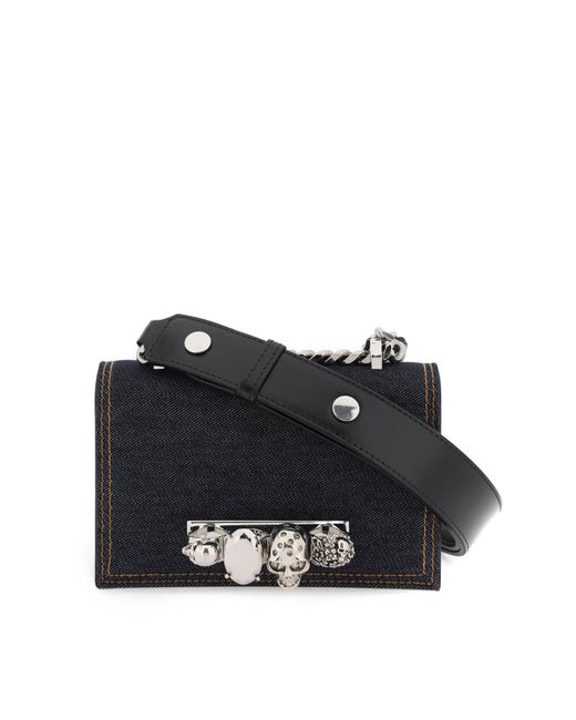 Alexander McQueen Black Mini 'jewelled Satchel' Bag