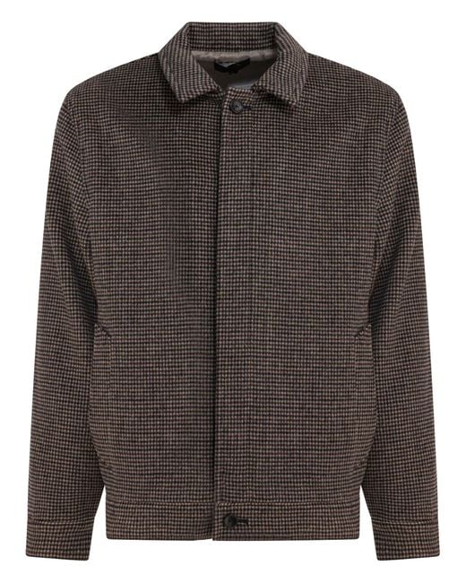 Vince Black Houndstooth Overshirt Jacket for men