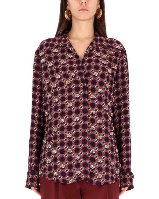 Dries Van Noten Red Shirt "Celindra"