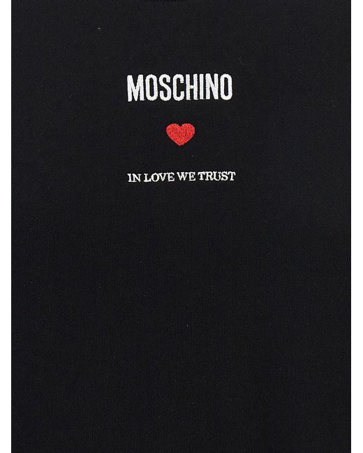 In Love We Trust Felpe Nero di Moschino in Black