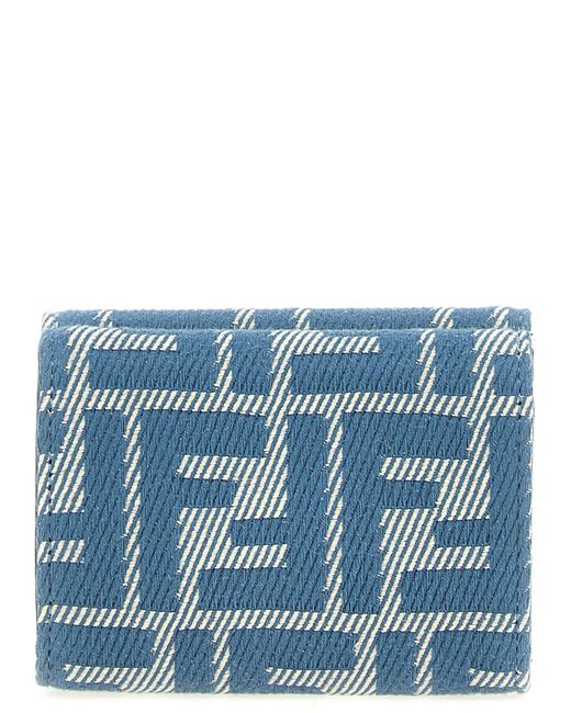 Fendi Blue 'Micro Trifold Baguette' Wallet