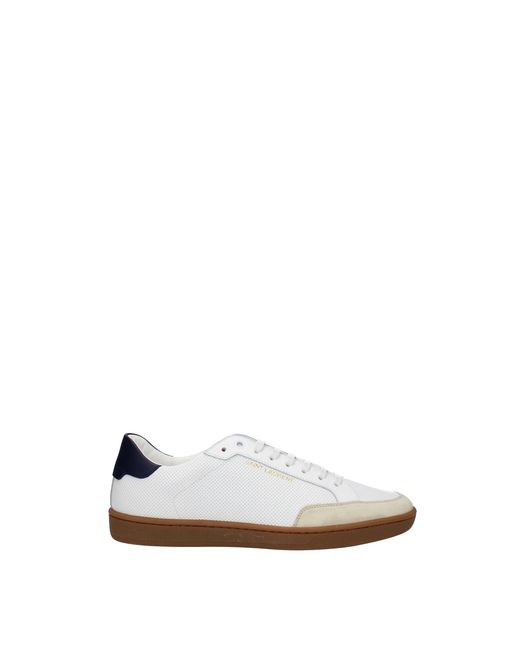 Saint Laurent White Sneakers Leather Blue for men
