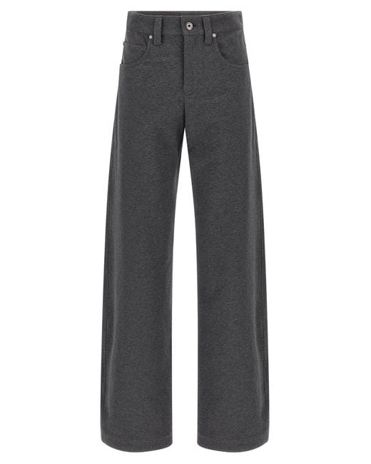 Brunello Cucinelli Gray Cotton Trousers Pants
