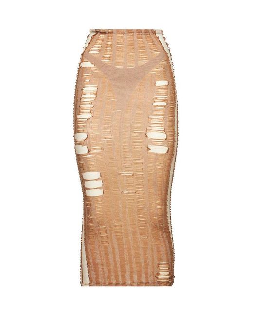 スカート DIESEL m-calina DIESEL M-Calina Midi Skirt in Natural | Lyst Canada