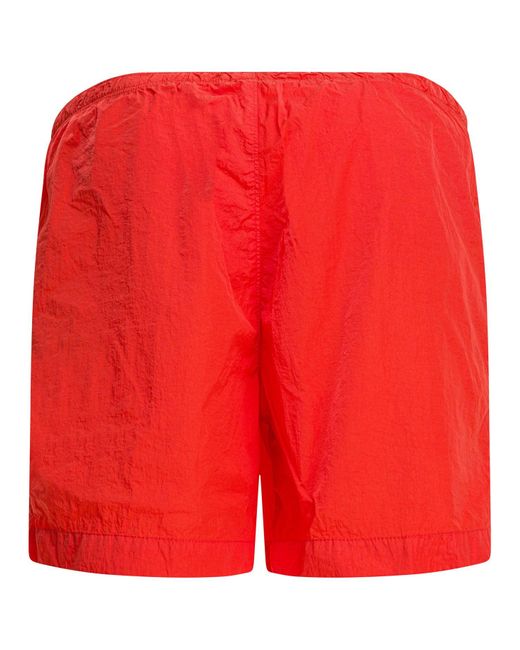 C P Company Red "Eco-Chrome R" Swim Shorts for men