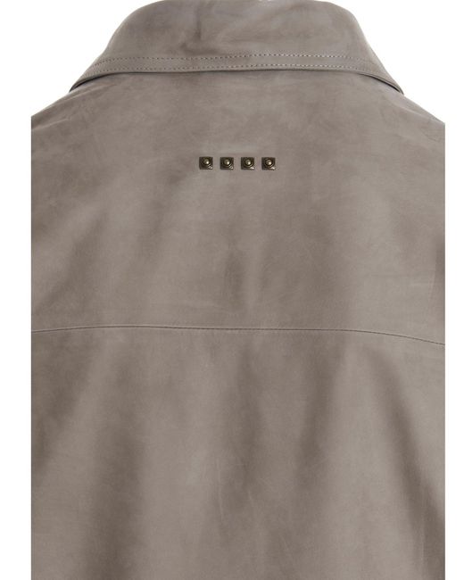 Etro Gray Leather Shirt for men