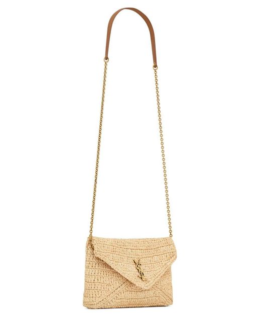 Saint Laurent White Clutch Bag With Chain "Cassandras"