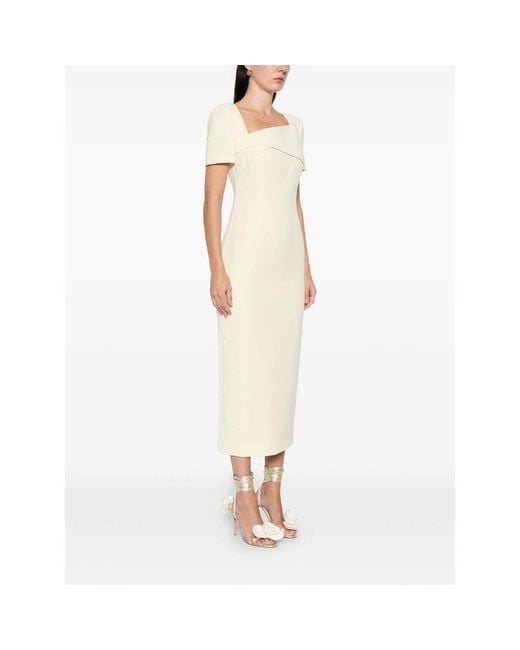Roland Mouret White Dresses Yellow
