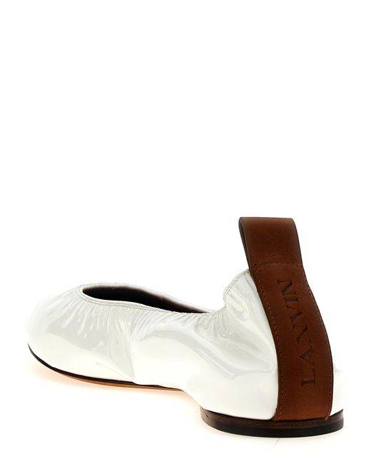 Nappa Ballet Flats Flat Shoes Bianco di Lanvin in White