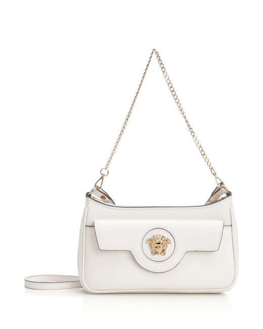 Versace White La Medusa Crossbody Bags