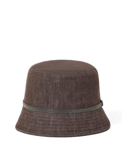 Brunello Cucinelli Brown Cotton Bucket Hat