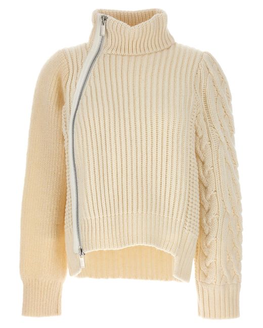 Sacai Natural Zip Detail Sweater Sweater, Cardigans