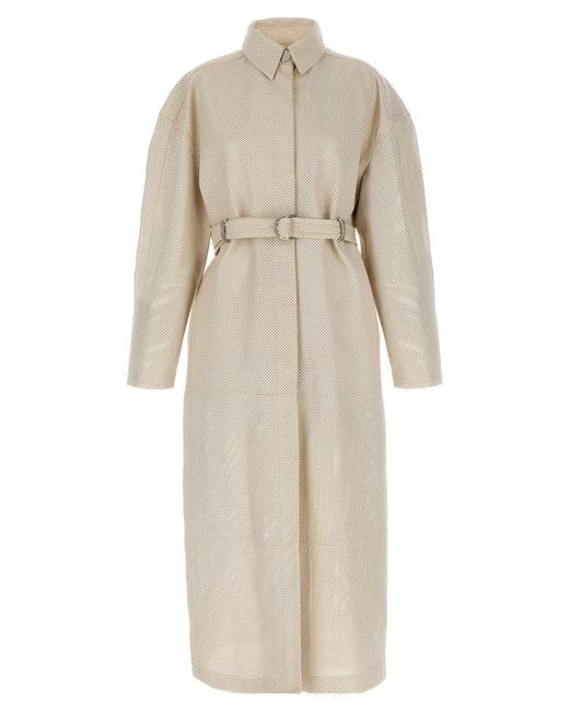 Sportmax 'Antiope1234' Trench Coat in Natural | Lyst