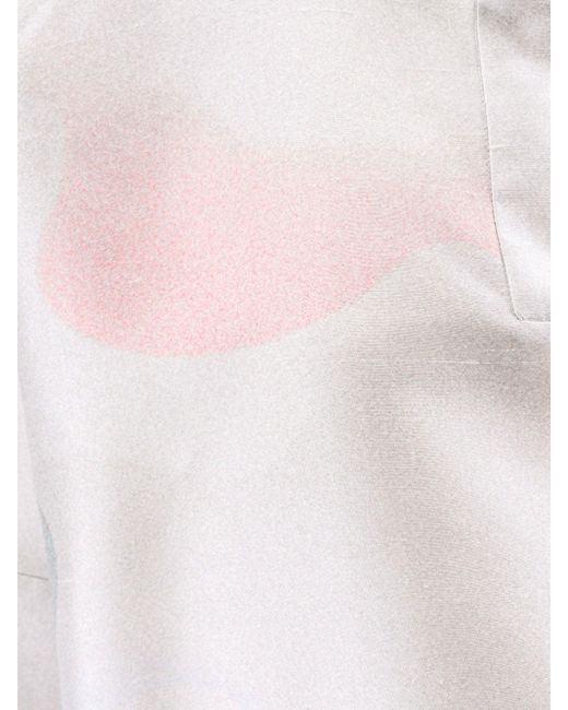 Camicia oversize in seta di Giorgio Armani in White