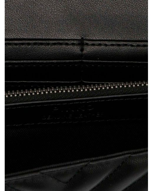 Pinko Black Love Bag One Wallet Chevron Wallets, Card Holders