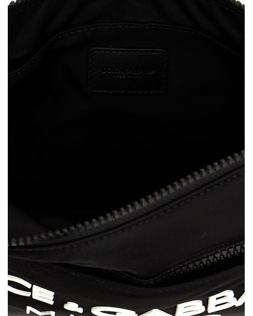 Logo Print Clutch Bag Borse A Mano Nero di Dolce & Gabbana in Black da Uomo