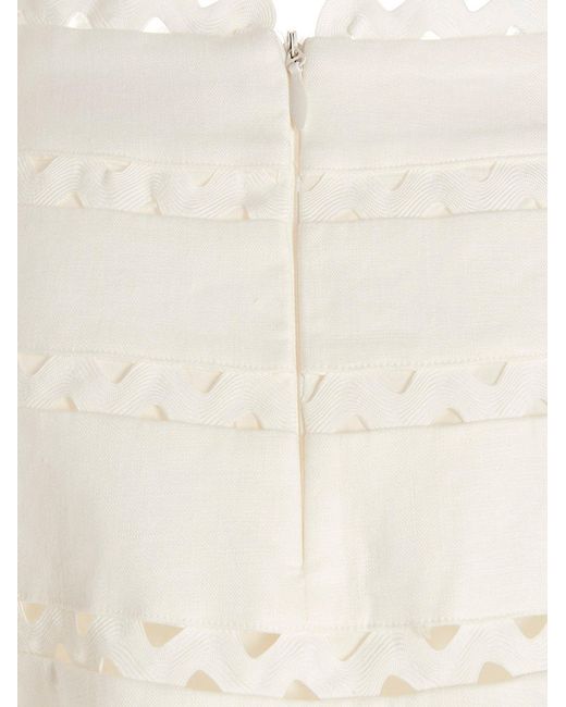 Zimmermann White Grosgrain Detail Skirt