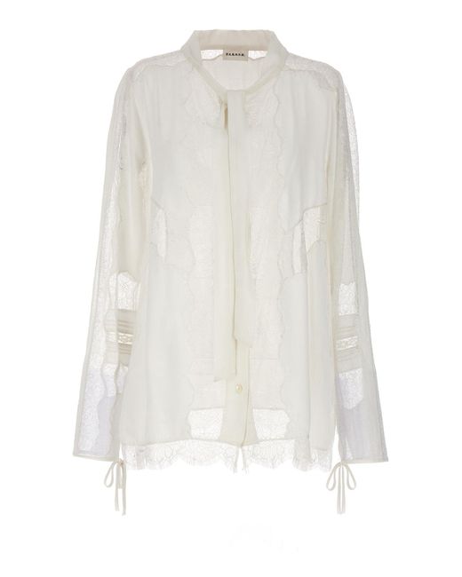 P.A.R.O.S.H. White Lace Shirt Shirt, Blouse