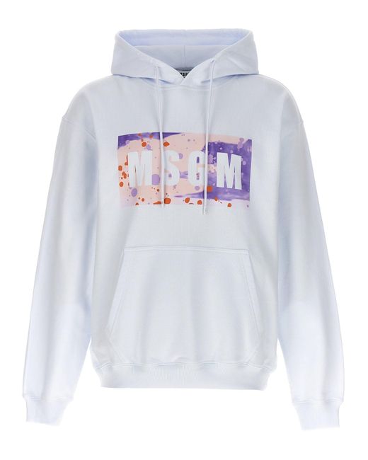 MSGM Camo Season Box Logo Sweatshirt in White for Men Lyst UK
