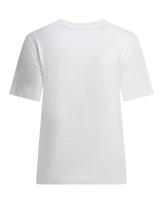 Burberry White Cotton T-Shirt With Logo T-Shirts