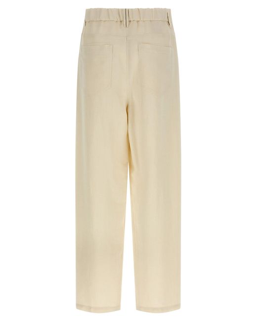 Brunello Cucinelli Natural Linen Trousers