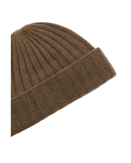 Totême  Brown Cashmere Knit Beanie Hat